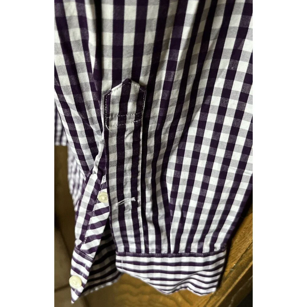 J. Crew Haberdashery Shirthings Men’s Button Down Shirt Purple/white Gingham XL